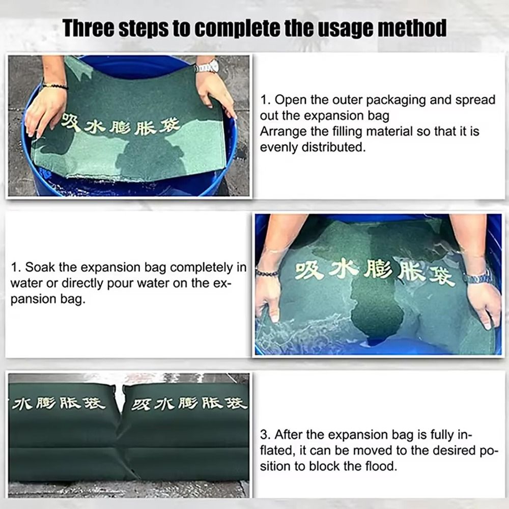 Flood Barrier Bag - 1Pcs Reusable Water Absorbent Sandbag 25x50cm