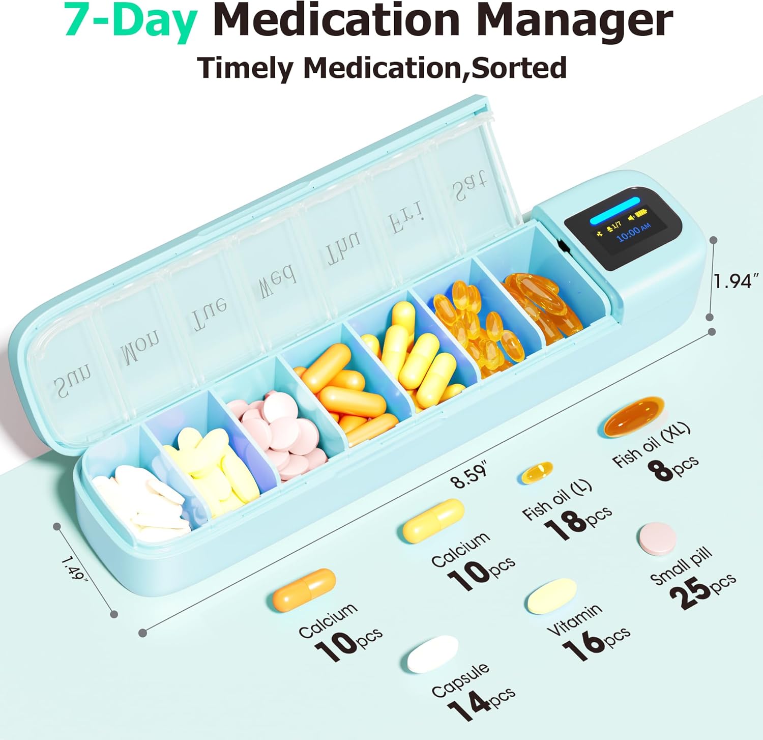 Smart Pill Organizer with Alar - Medicine Cabinet Lock review and price