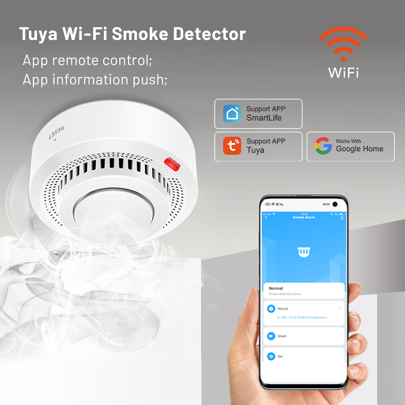 Tuya Smart WiFi Smoke Sensor F - Smoke Detector Interconnected review and price
