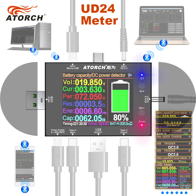 UD24 2.4'inch USB Tester DC5.5 - Co Detector Plug review and price