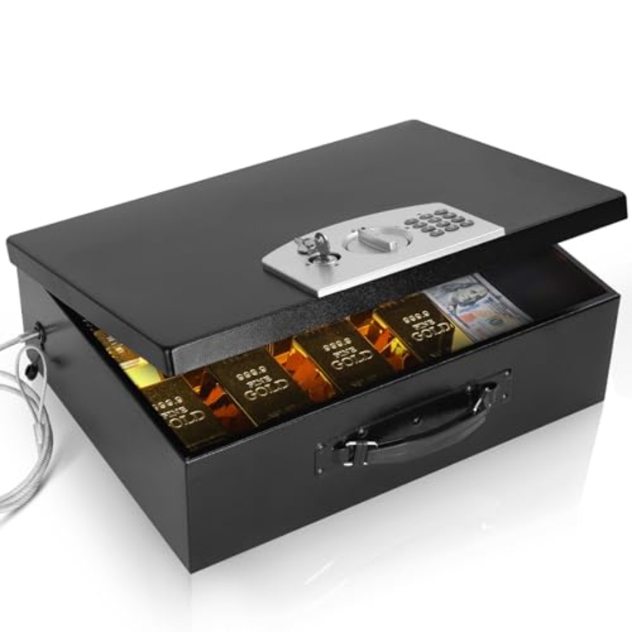Portable Metal Safe Box with D - Fire Safe Document review and price