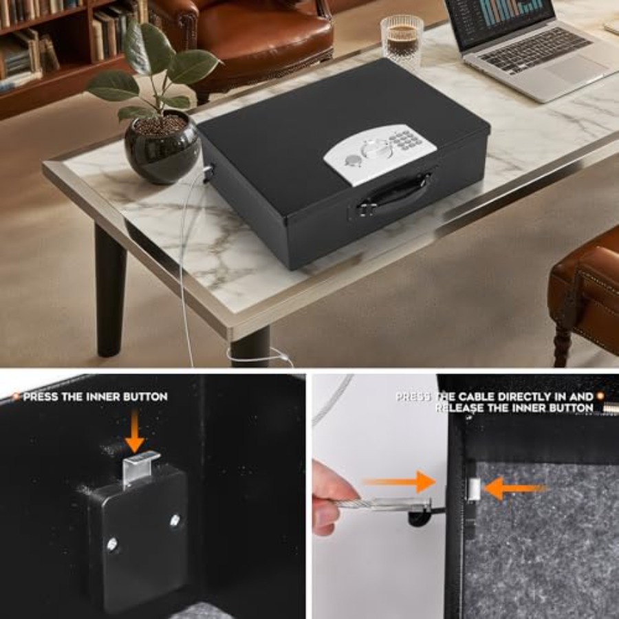 Portable Metal Safe Box with D - Fire Safe Document review and price