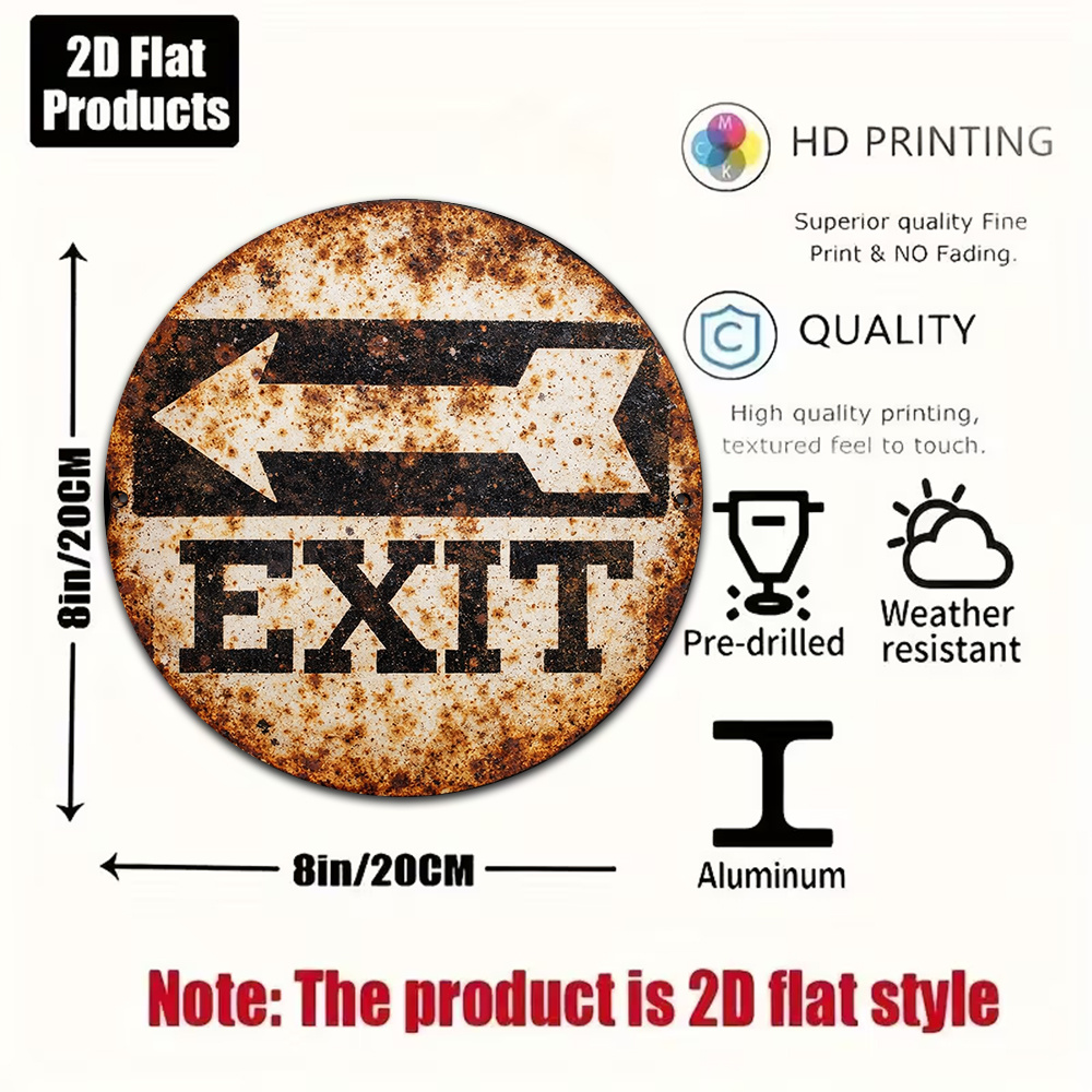 2D Metal Sign 8x8in/20x20cm Re - Emergency Exit Sign review and price