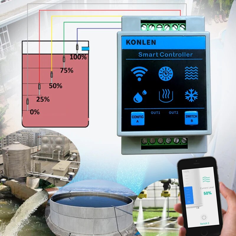 KONLEN Tuya Water Level Sensor - Water Alarm Sensor review and price